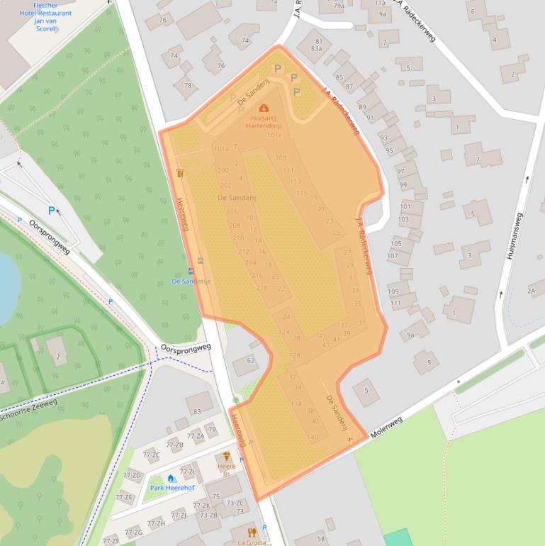 Kaart van postcodegebied 1871ER.