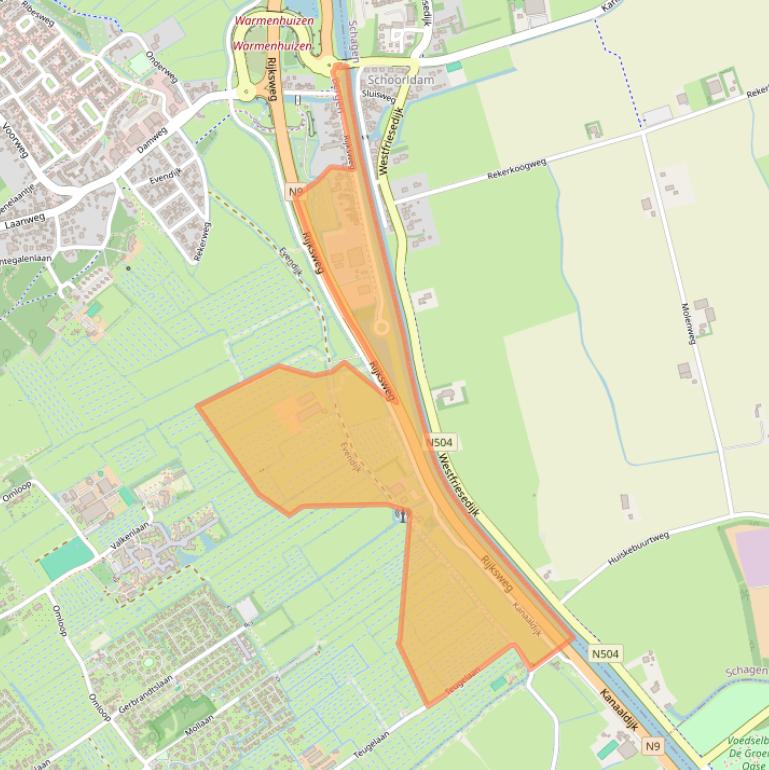 Kaart van postcodegebied 1871PE.