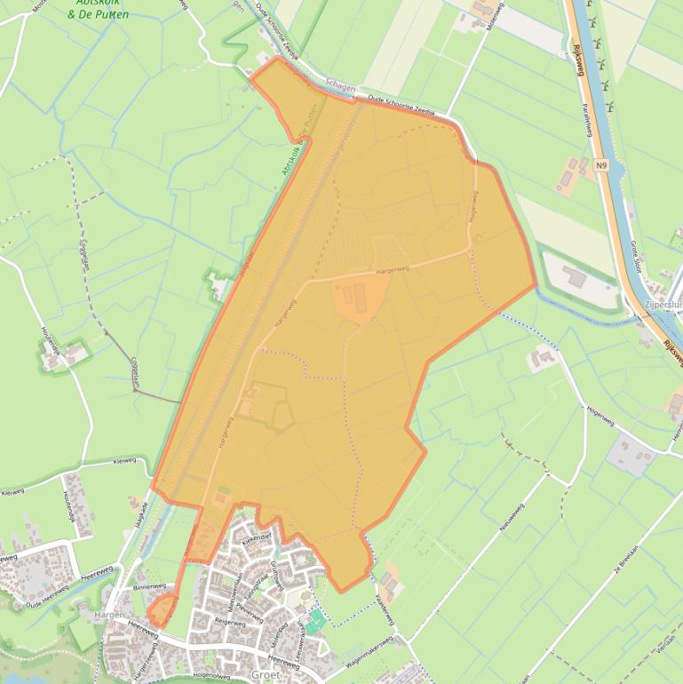 Kaart van postcodegebied 1871PJ.