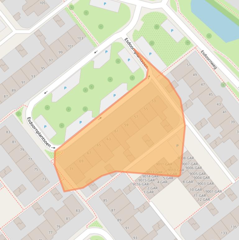 Kaart van postcodegebied 1871SR.