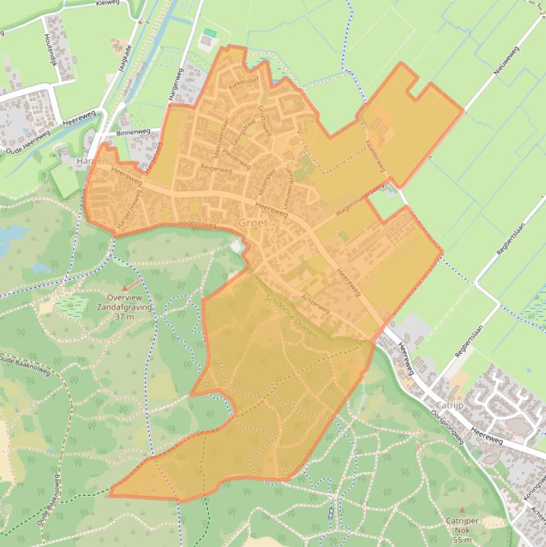 Kaart van postcodegebied 1873.