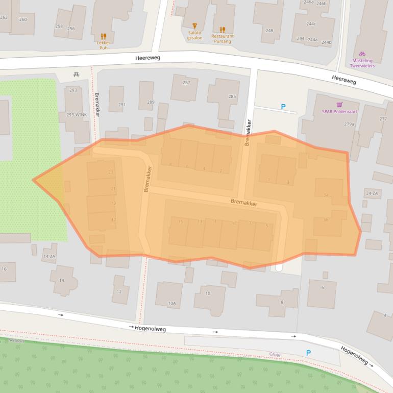 Kaart van postcodegebied 1873GJ.