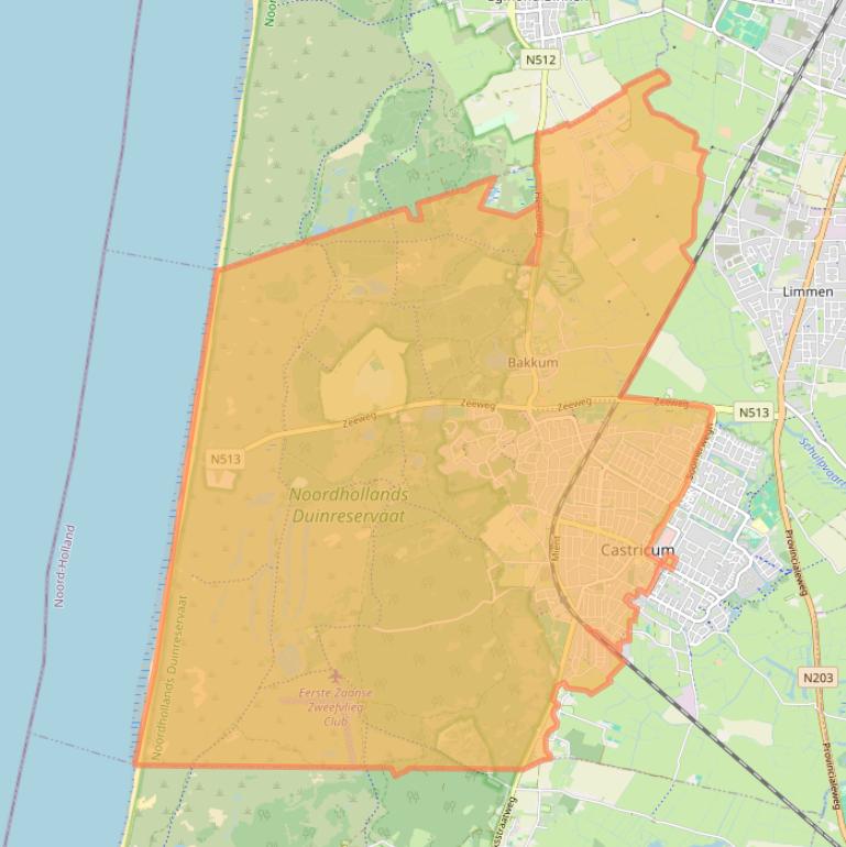 Kaart van postcodegebied 1901.