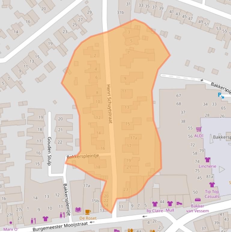 Kaart van postcodegebied 1901AT.