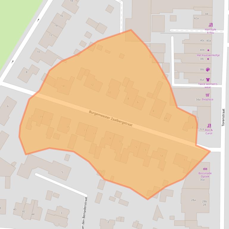 Kaart van postcodegebied 1901BB.