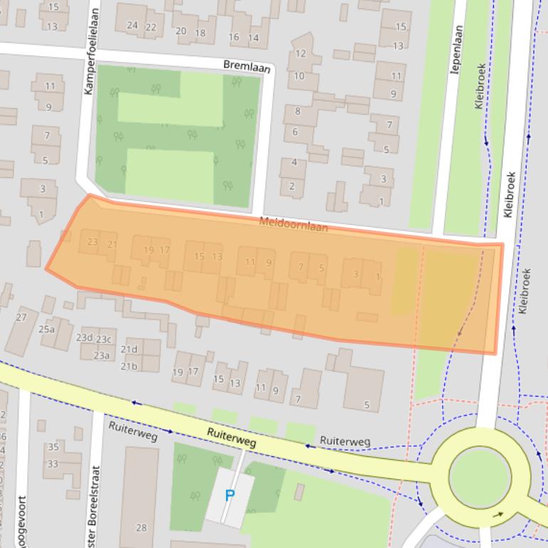 Kaart van postcodegebied 1901BT.