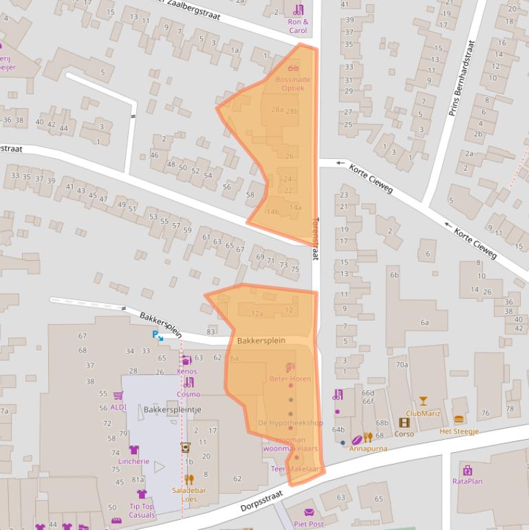 Kaart van postcodegebied 1901ED.