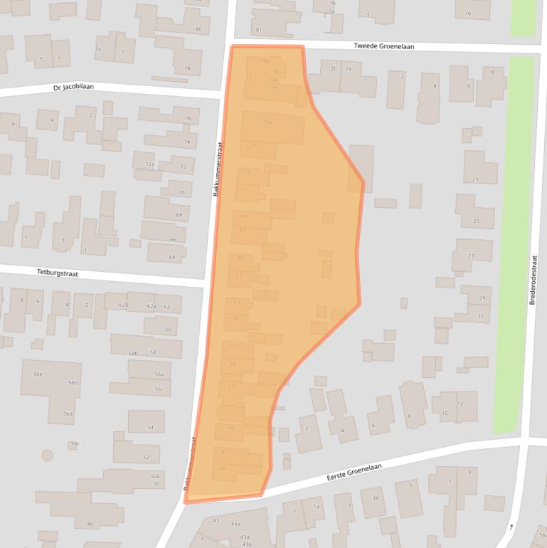 Kaart van postcodegebied 1901HK.