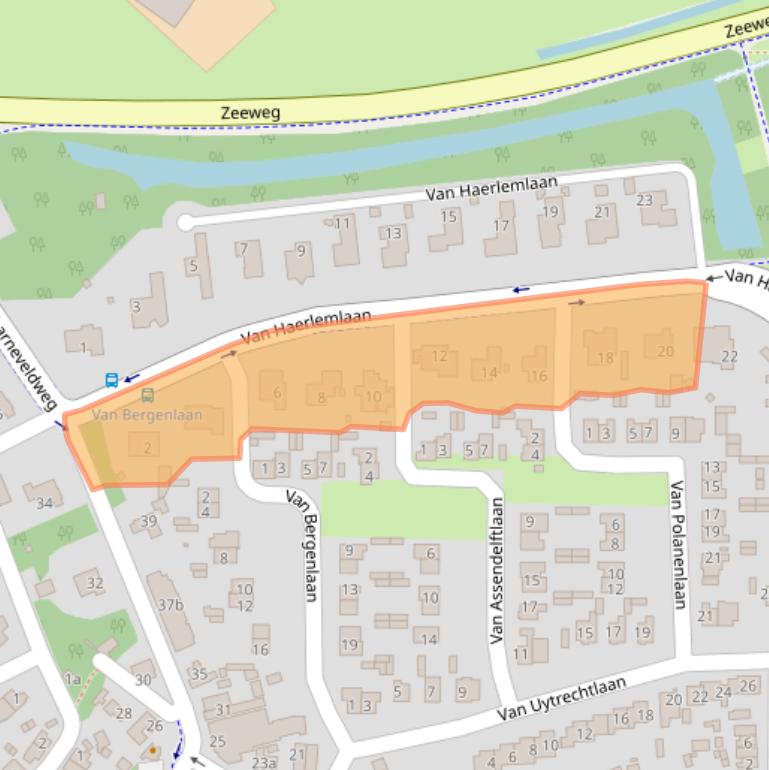 Kaart van postcodegebied 1901JN.