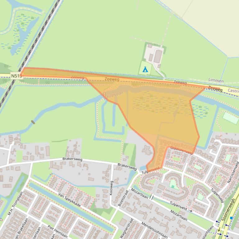 Kaart van postcodegebied 1901LR.