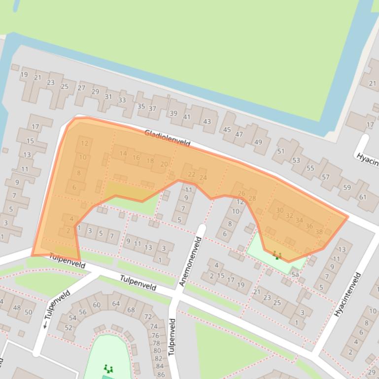 Kaart van postcodegebied 1901LS.
