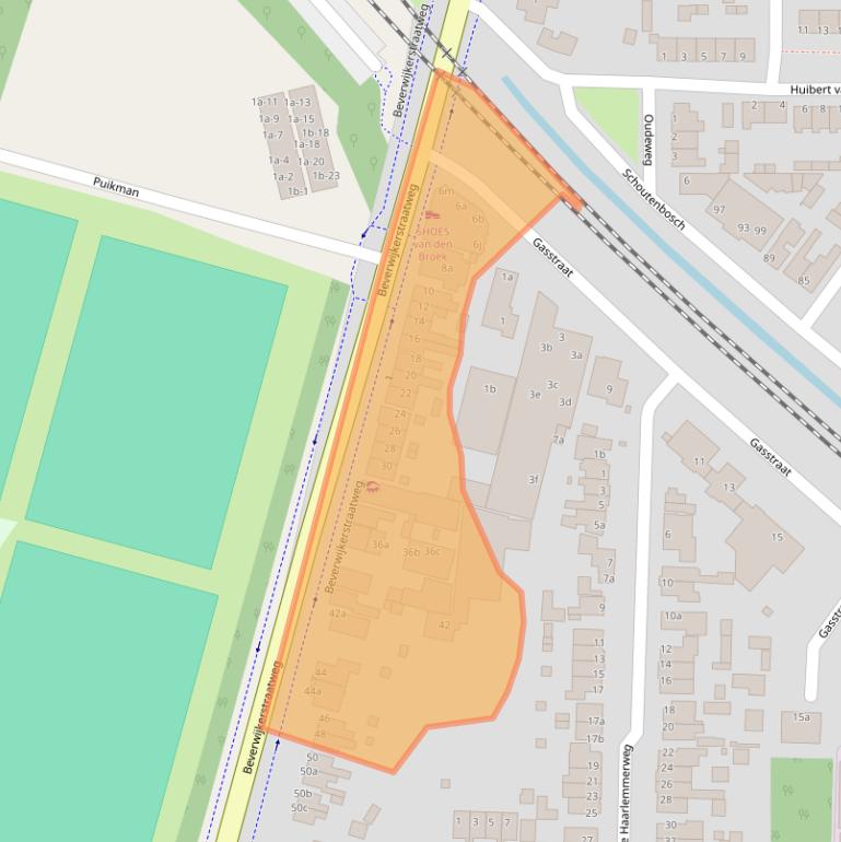 Kaart van postcodegebied 1901NJ.