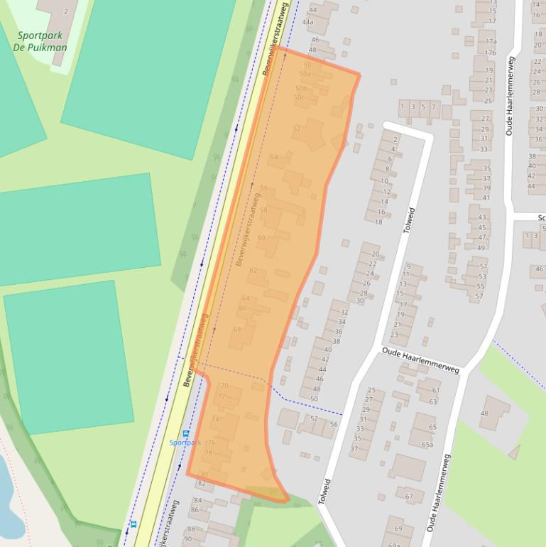 Kaart van postcodegebied 1901NK.