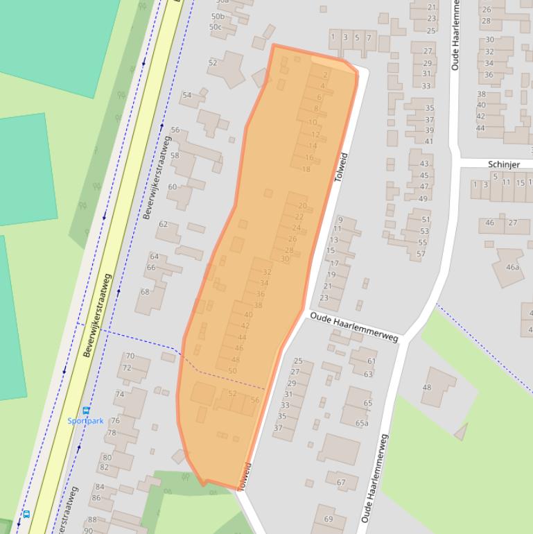 Kaart van postcodegebied 1901RZ.