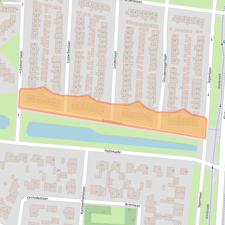 Kaart van postcodegebied 1901SB.