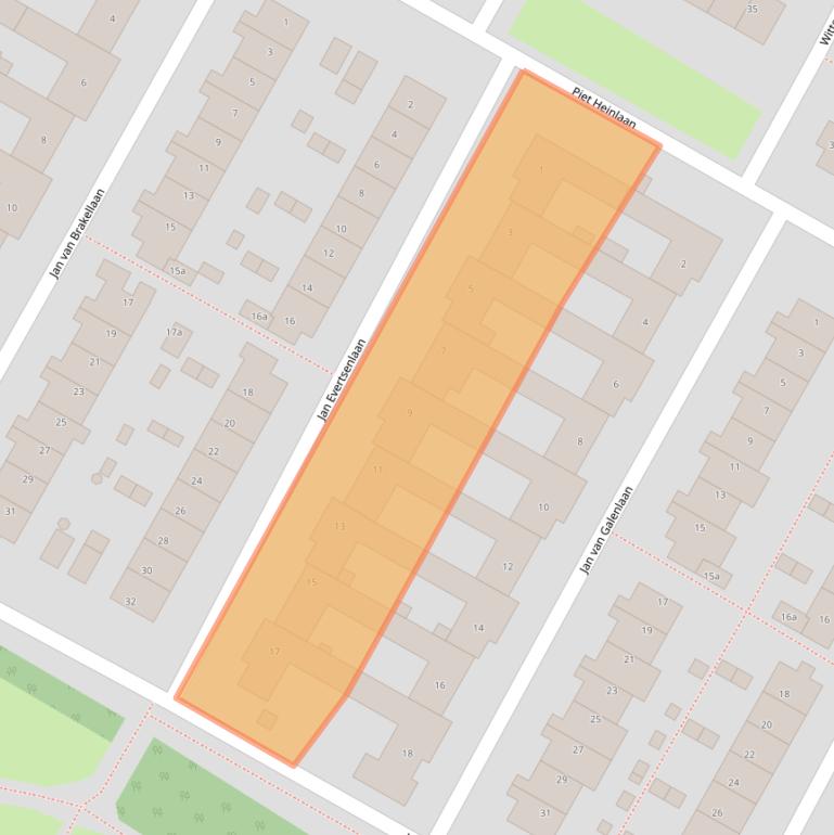 Kaart van postcodegebied 1901WG.