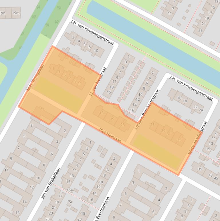 Kaart van postcodegebied 1901WL.