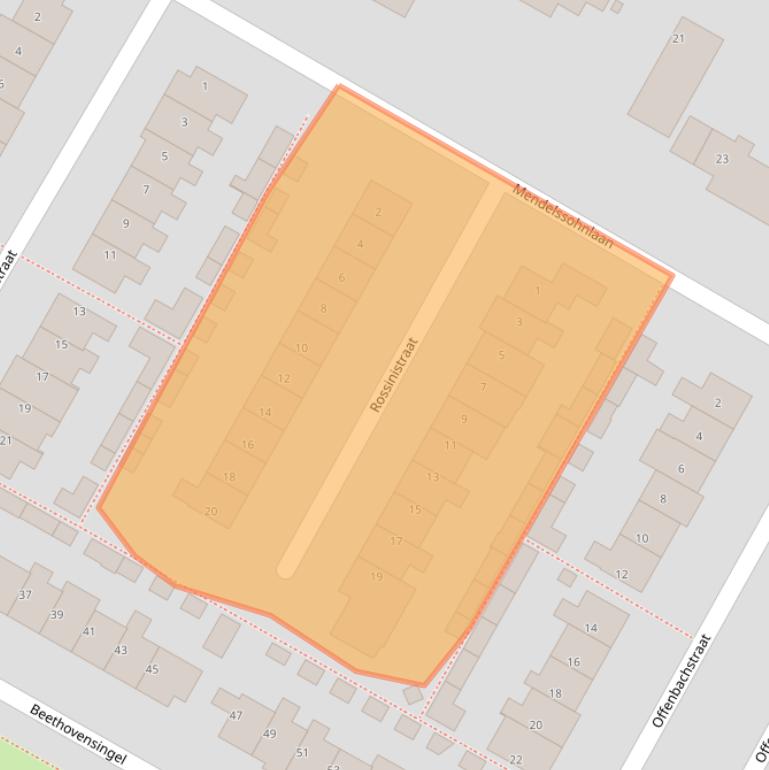 Kaart van postcodegebied 1901XJ.