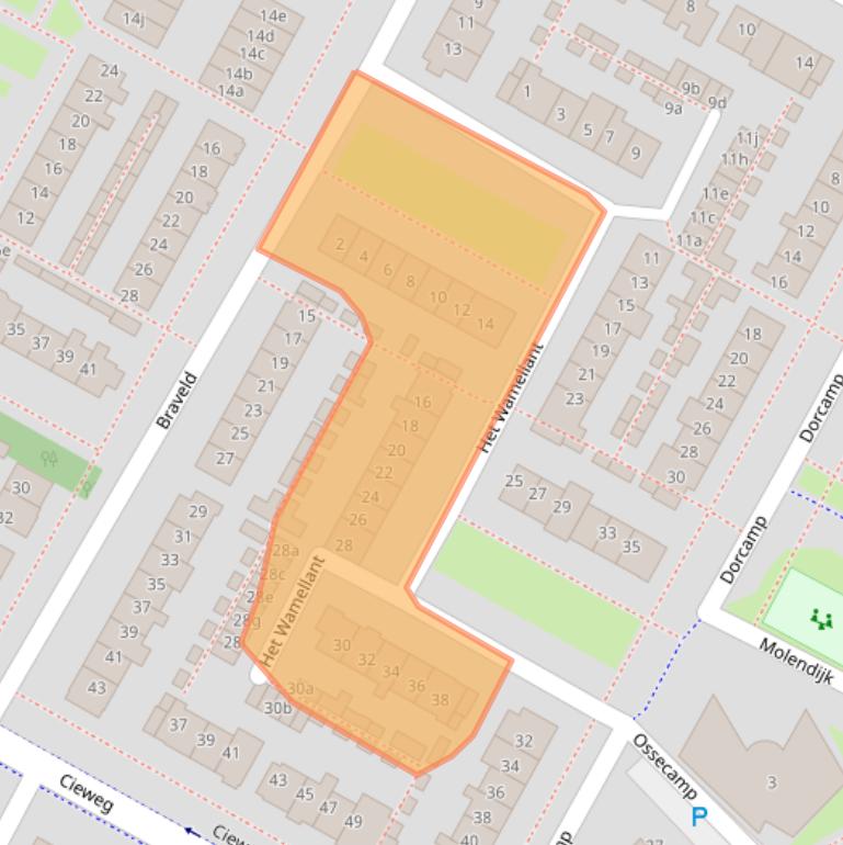 Kaart van postcodegebied 1902AT.