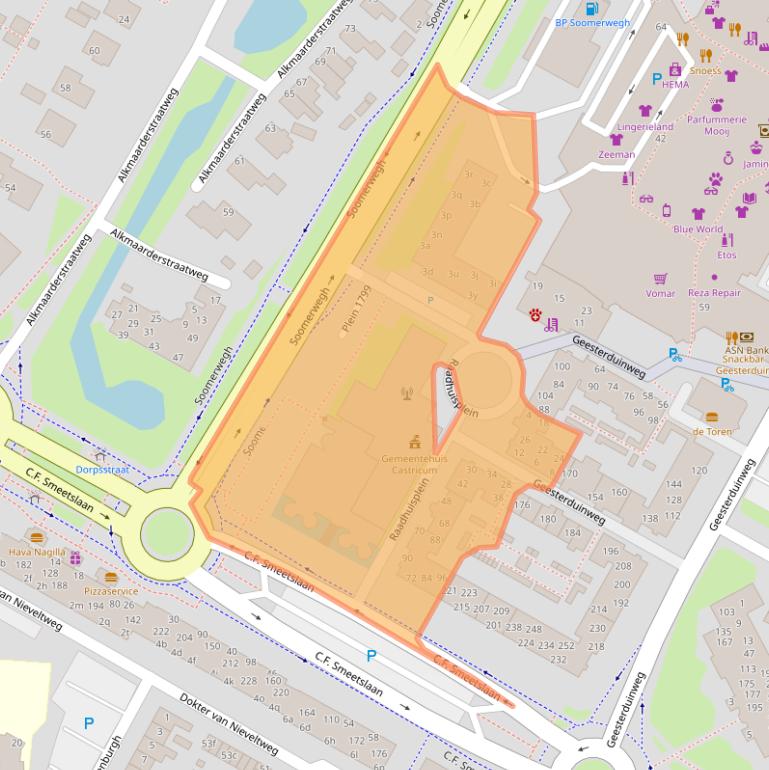 Kaart van postcodegebied 1902CA.