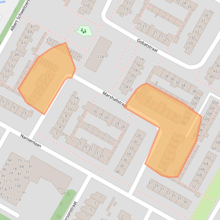 Kaart van postcodegebied 1902DC.