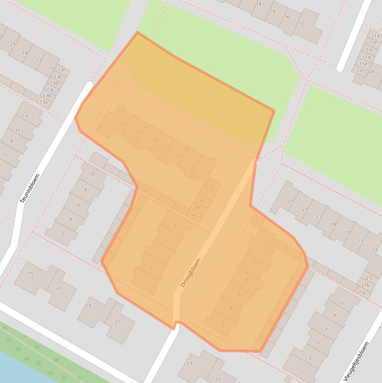 Kaart van postcodegebied 1902GG.