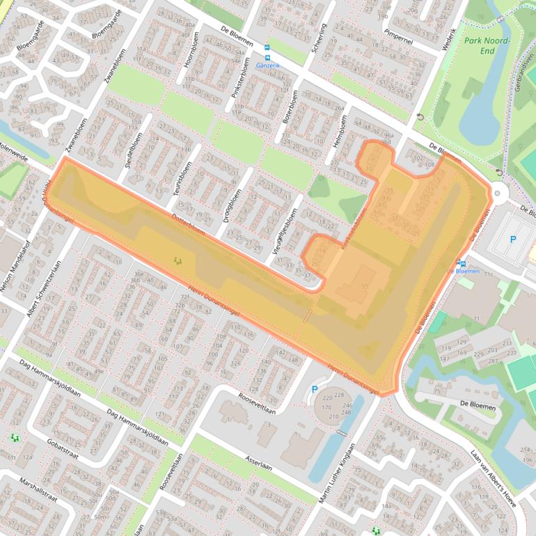 Kaart van postcodegebied 1902GK.