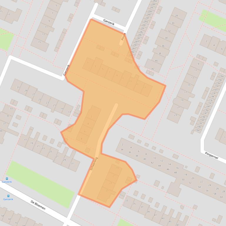 Kaart van postcodegebied 1902JG.