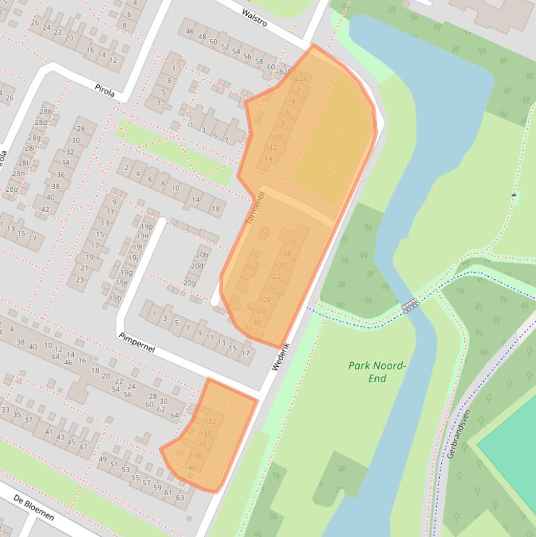 Kaart van postcodegebied 1902JH.