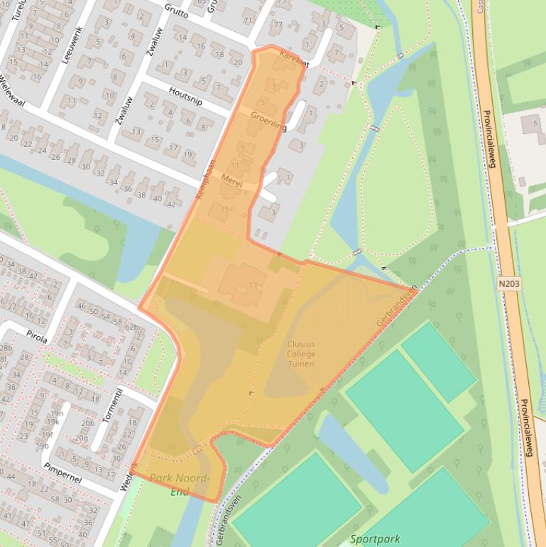 Kaart van postcodegebied 1902KA.