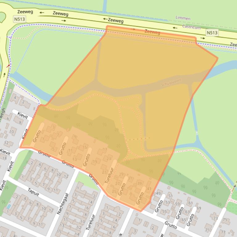 Kaart van postcodegebied 1902KW.