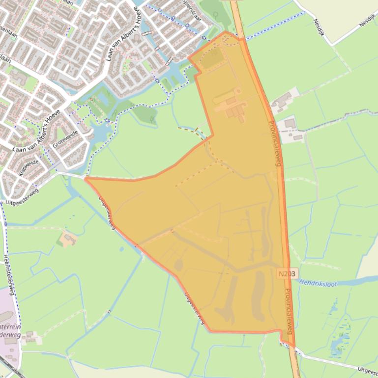 Kaart van postcodegebied 1902LA.