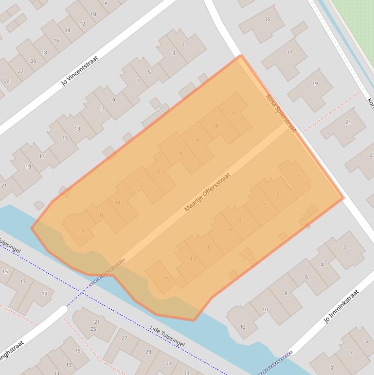 Kaart van postcodegebied 1902ME.