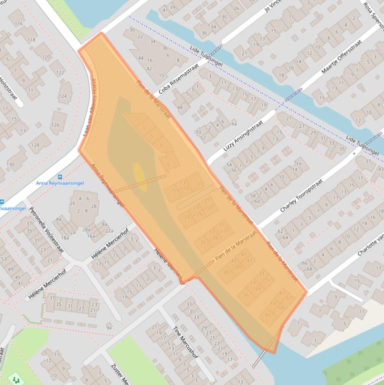 Kaart van postcodegebied 1902MT.
