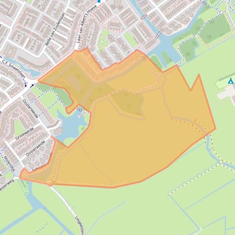 Kaart van postcodegebied 1902NL.