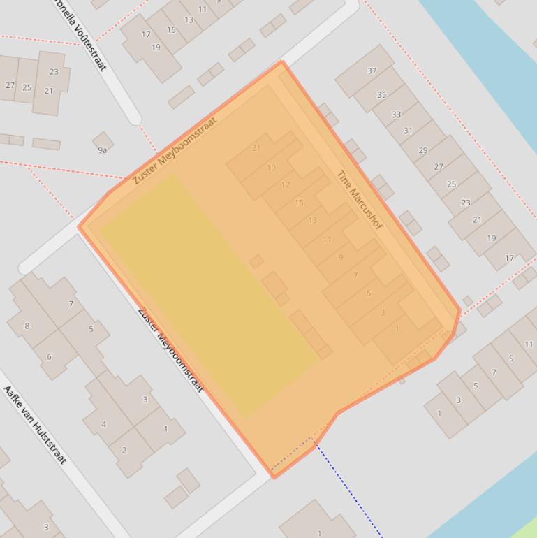 Kaart van postcodegebied 1902NR.