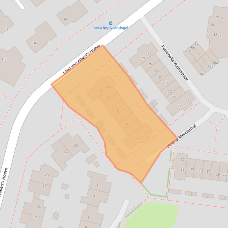 Kaart van postcodegebied 1902NV.