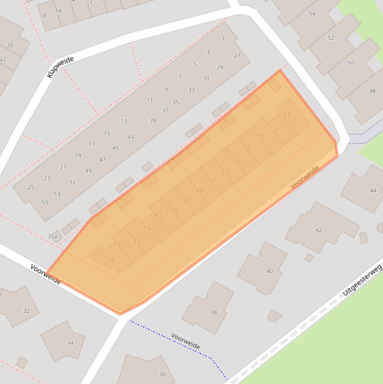 Kaart van postcodegebied 1902SW.