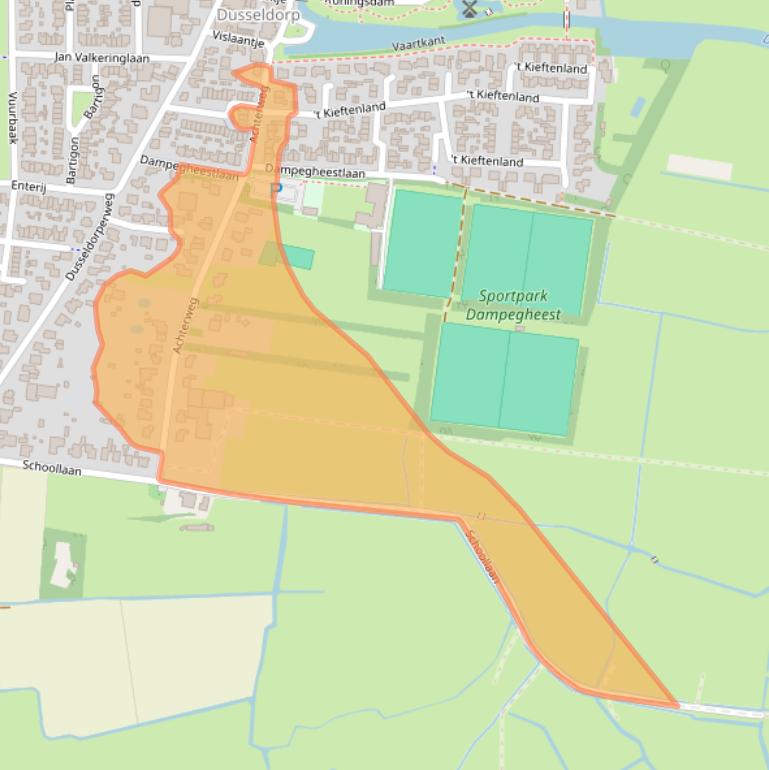 Kaart van postcodegebied 1906AG.