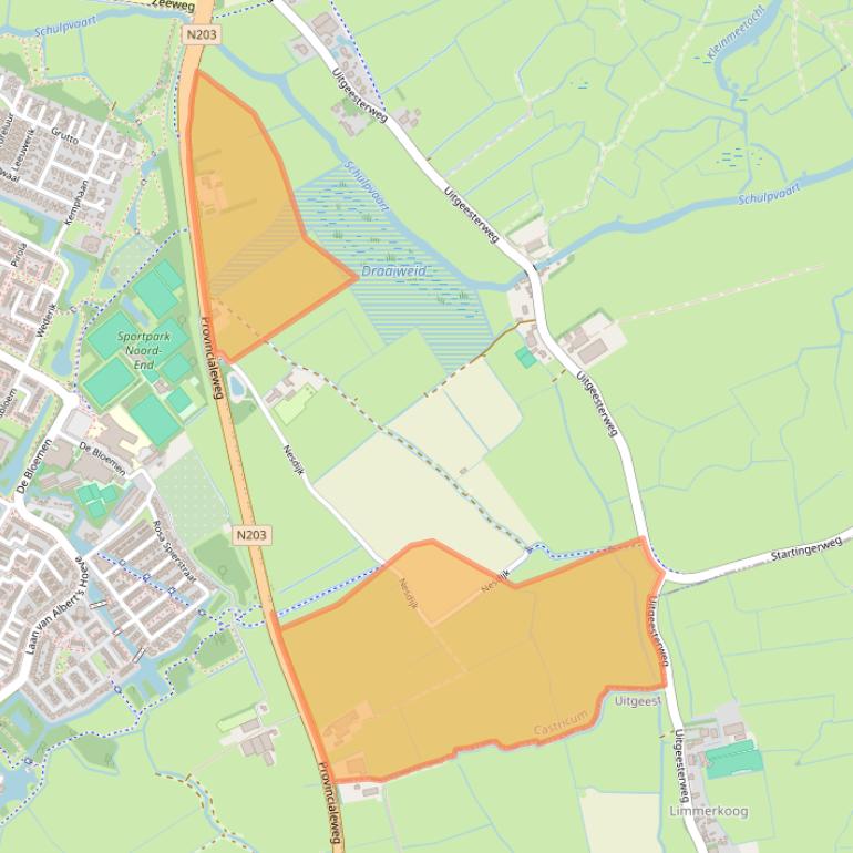 Kaart van postcodegebied 1906BA.