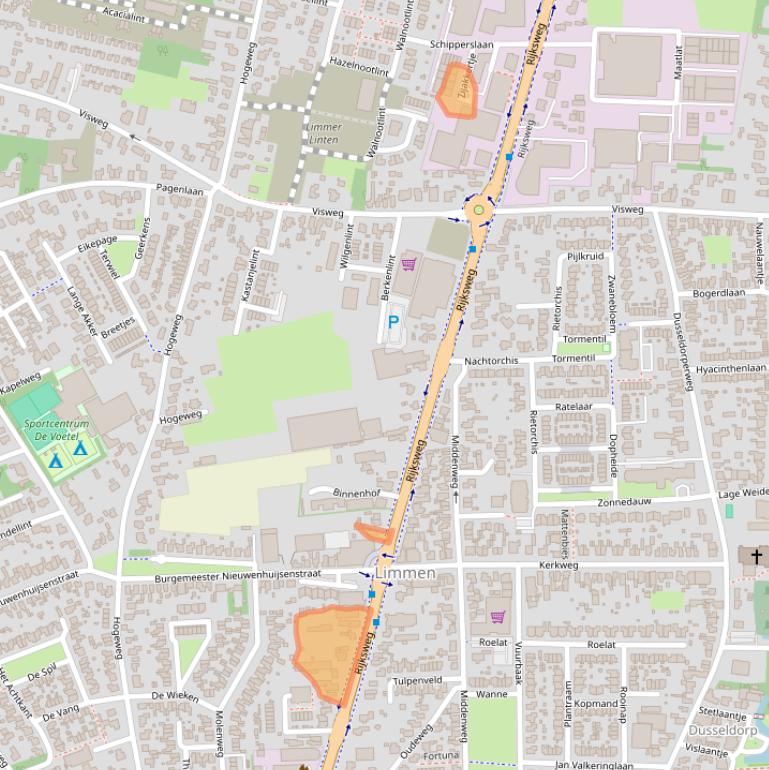 Kaart van postcodegebied 1906BE.