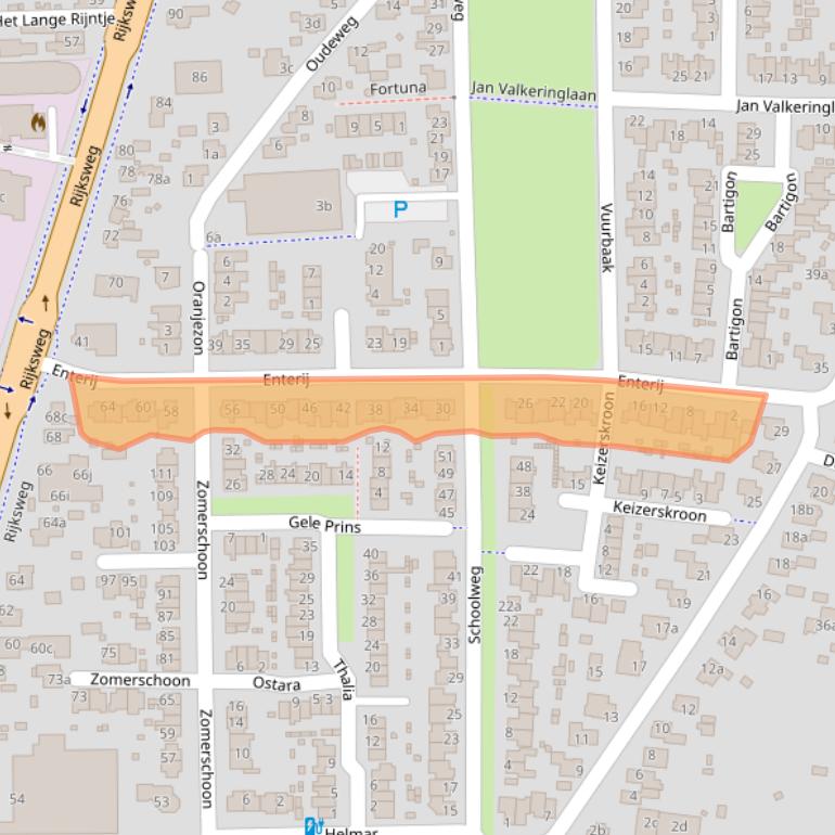 Kaart van postcodegebied 1906BZ.