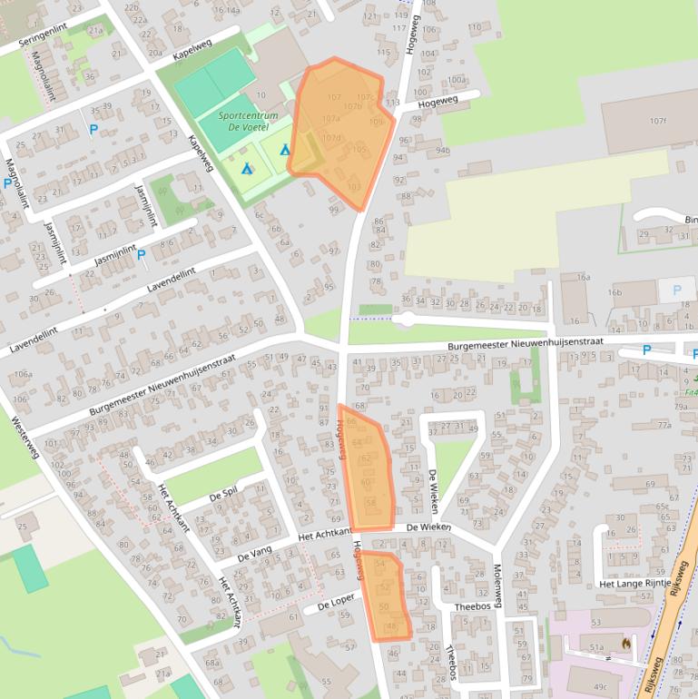 Kaart van postcodegebied 1906CE.