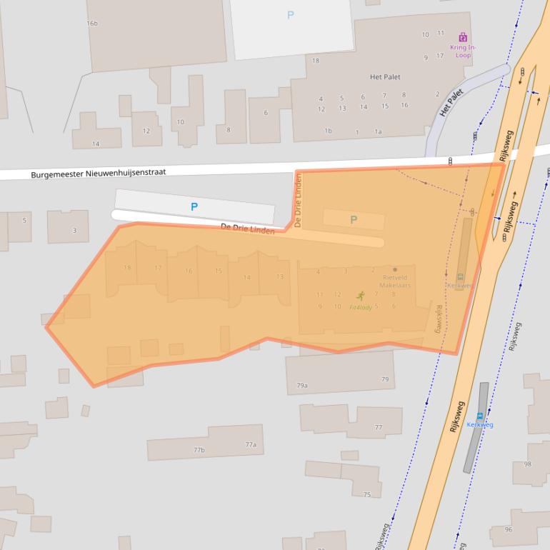 Kaart van postcodegebied 1906EM.