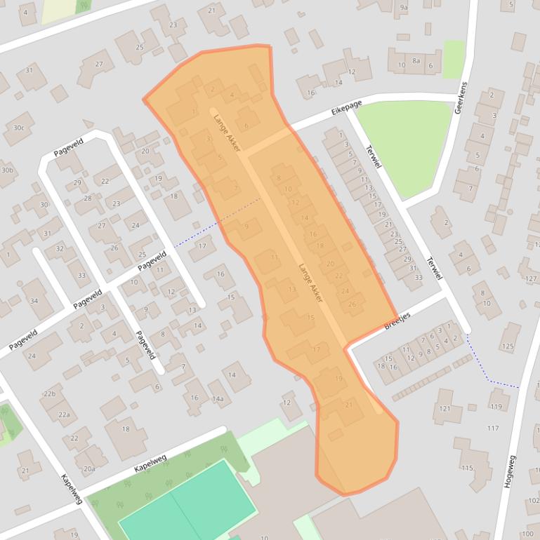 Kaart van postcodegebied 1906ET.