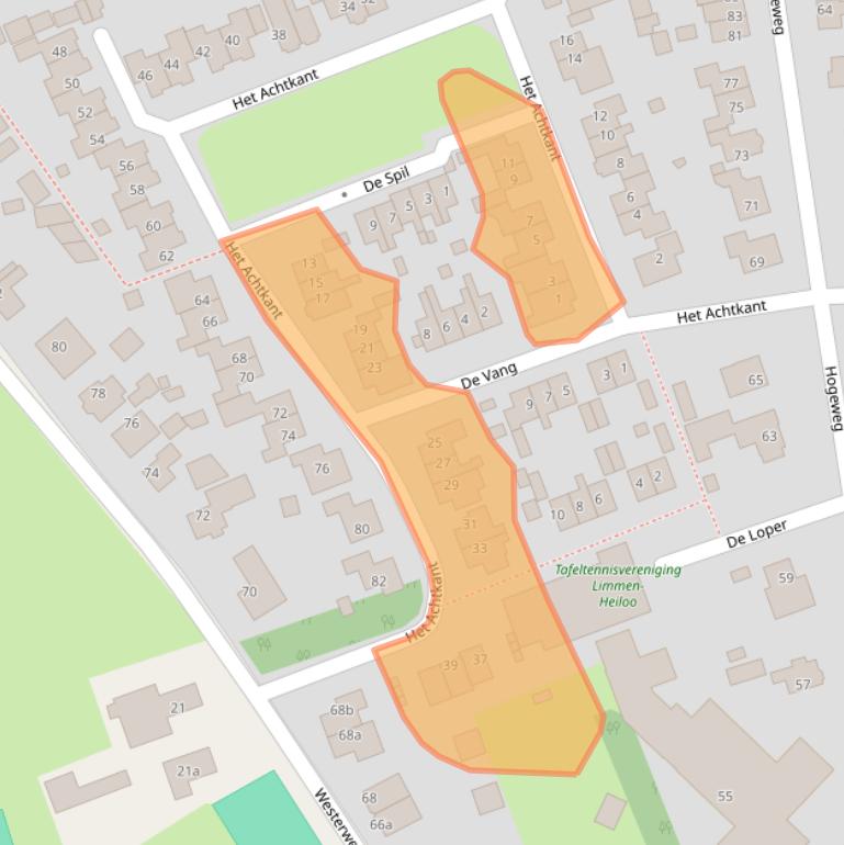 Kaart van postcodegebied 1906GG.