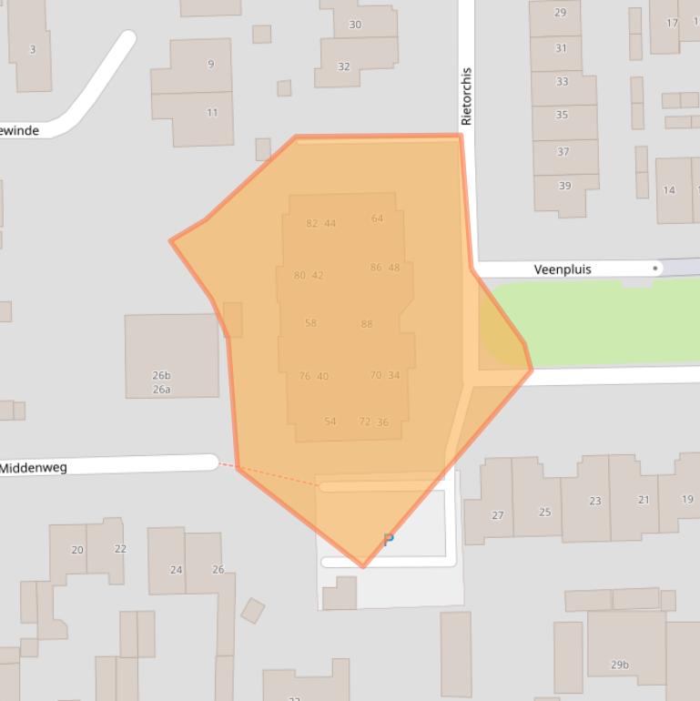 Kaart van postcodegebied 1906HC.