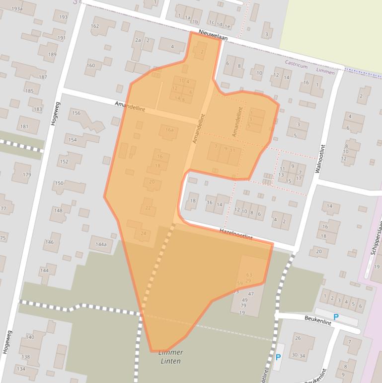 Kaart van postcodegebied 1906KE.