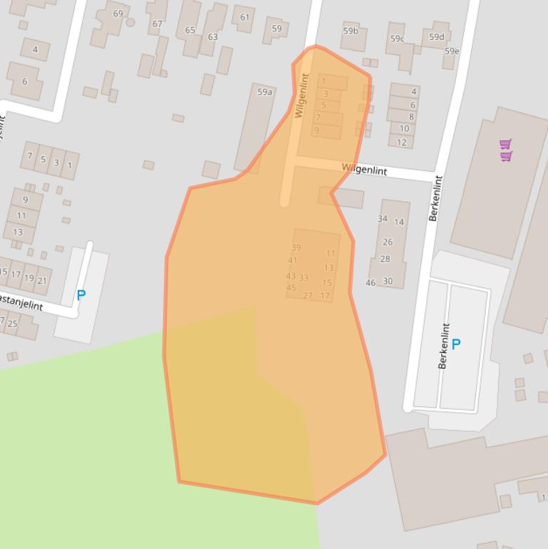 Kaart van postcodegebied 1906KH.