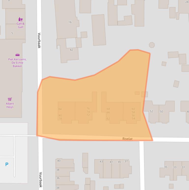 Kaart van postcodegebied 1906VH.